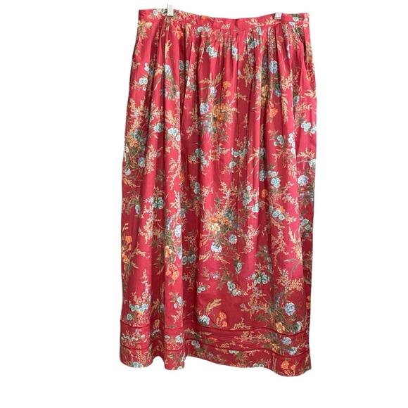 Vintage Lauren Ralph Lauren Peasant Floral Midi Skirt Sz-16 - Picture 2 of 4